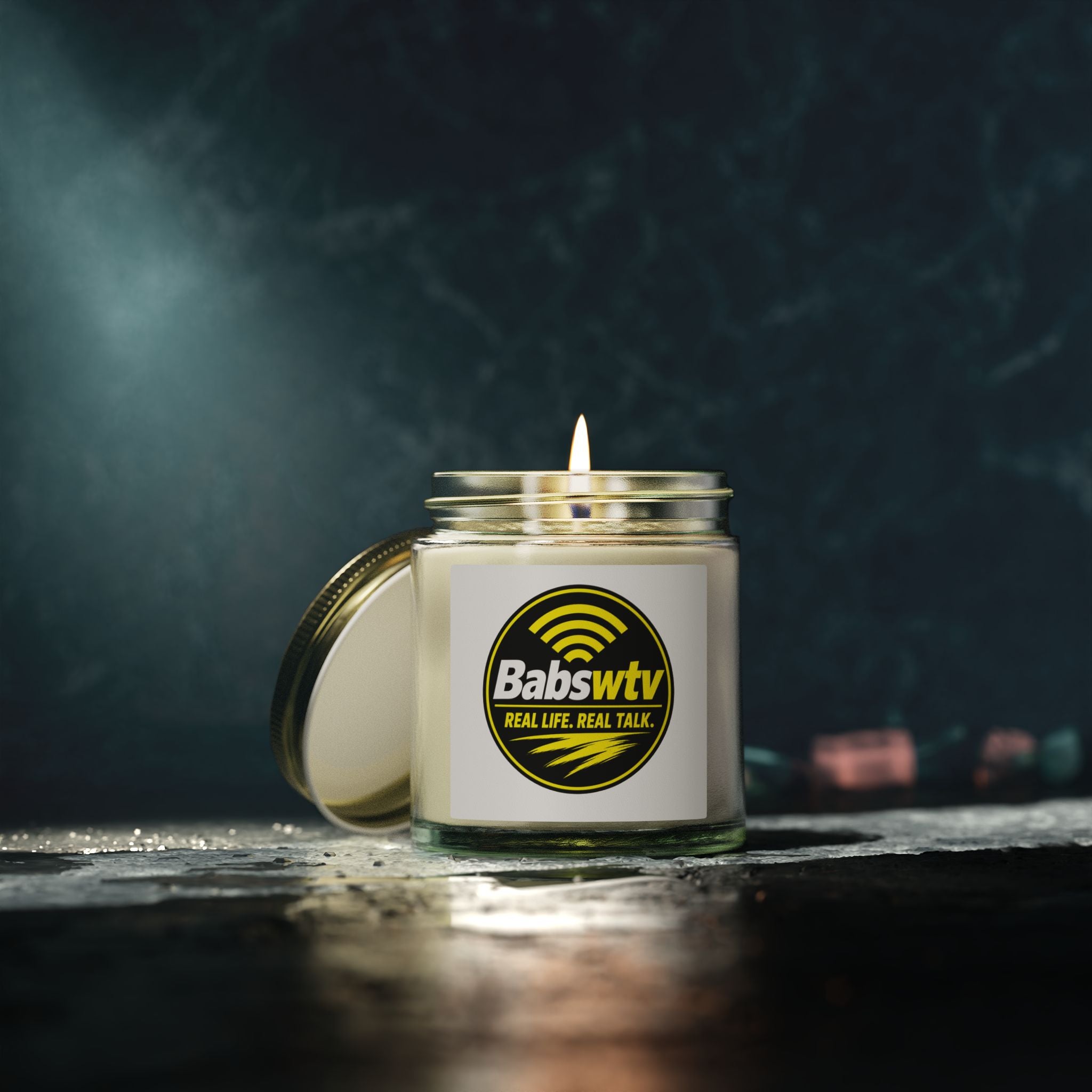 Coconut Apricot Scented Candle (4oz/9oz) — BabsWTV 'Real Life, Real Talk' Jar Candle