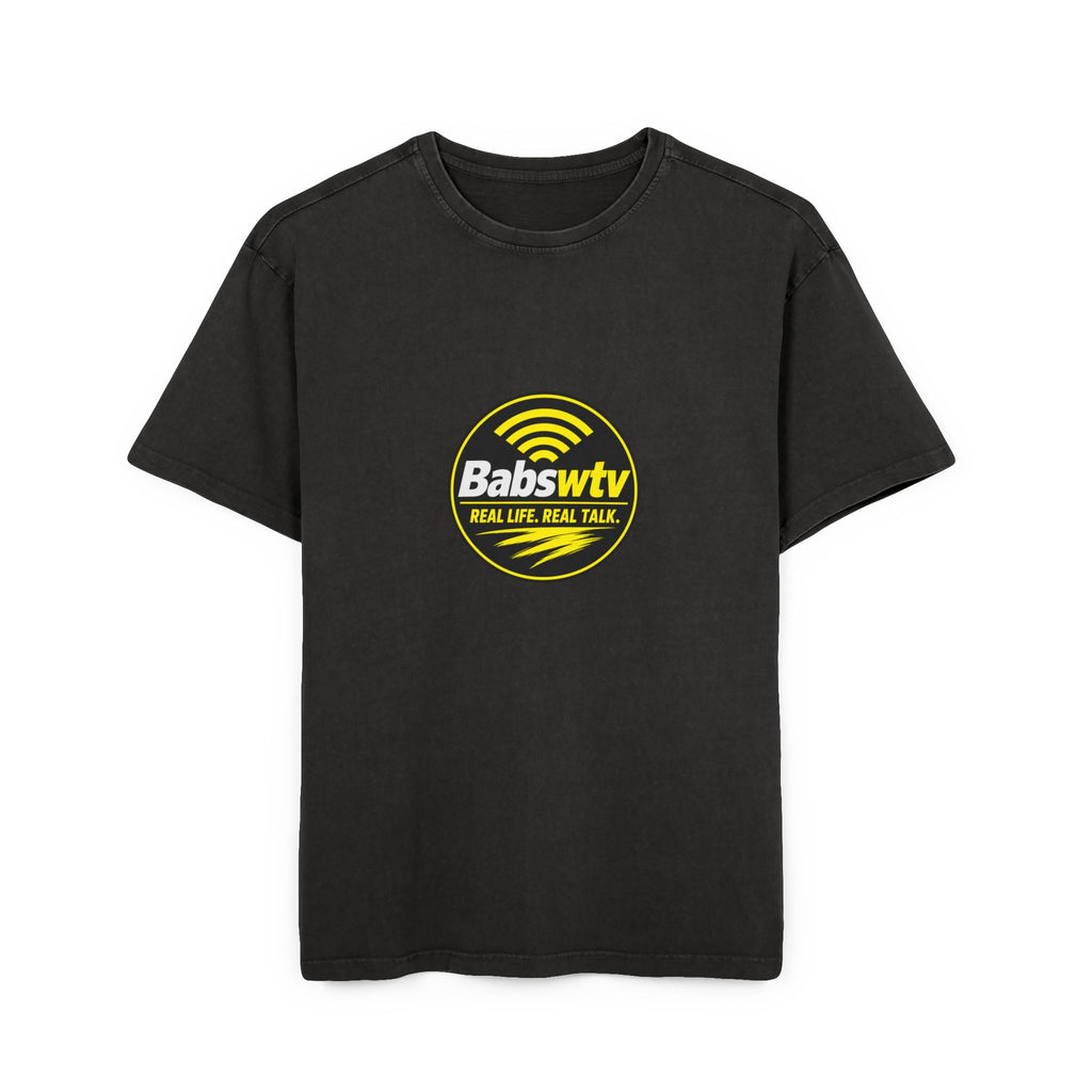 BabsWTV Logo Acid-Wash Oversized Tee