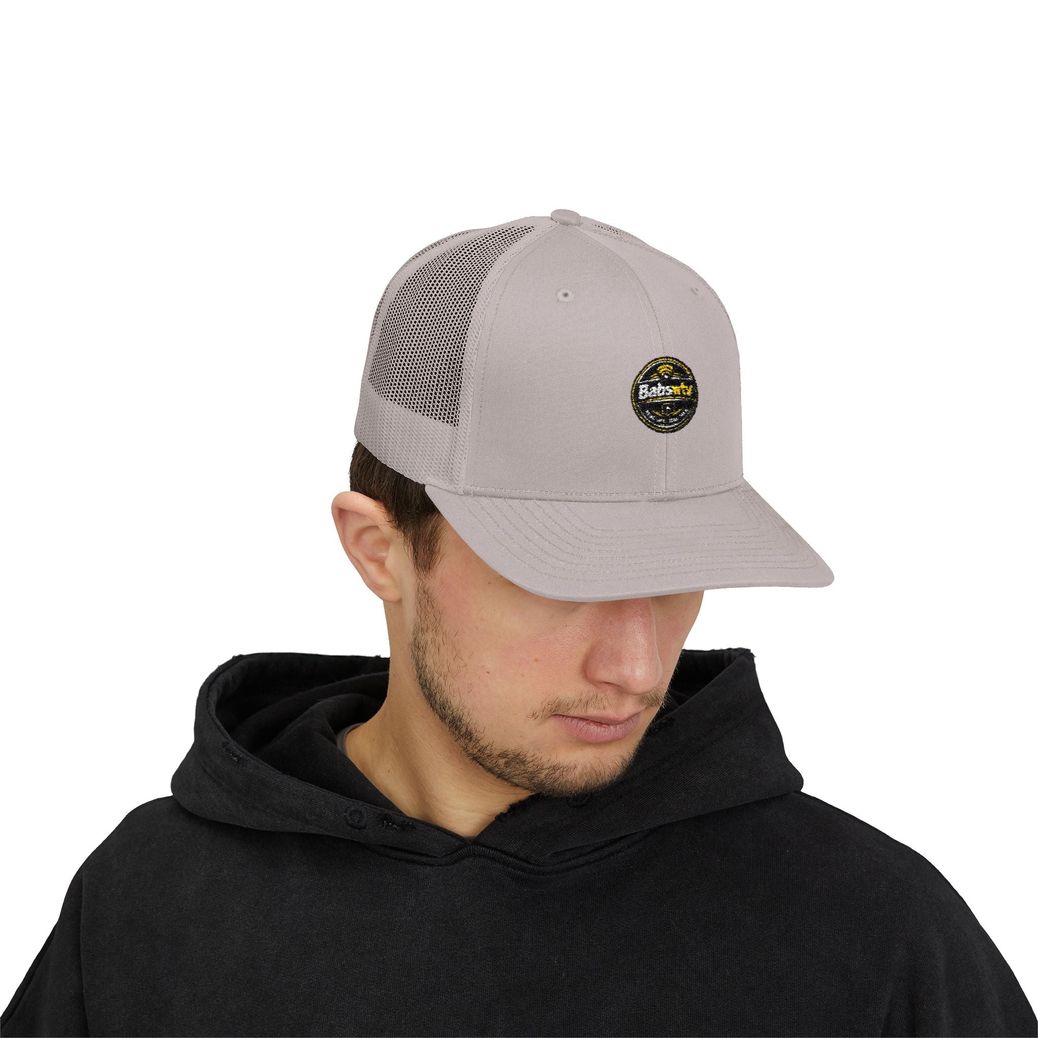 Trucker Cap — Retro Yellow Circle Badge Logo Snapback