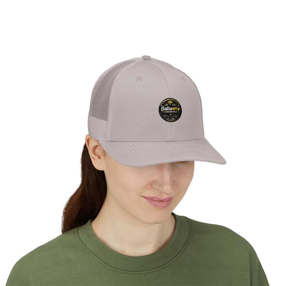 Trucker Cap — Retro Yellow Circle Badge Logo Snapback