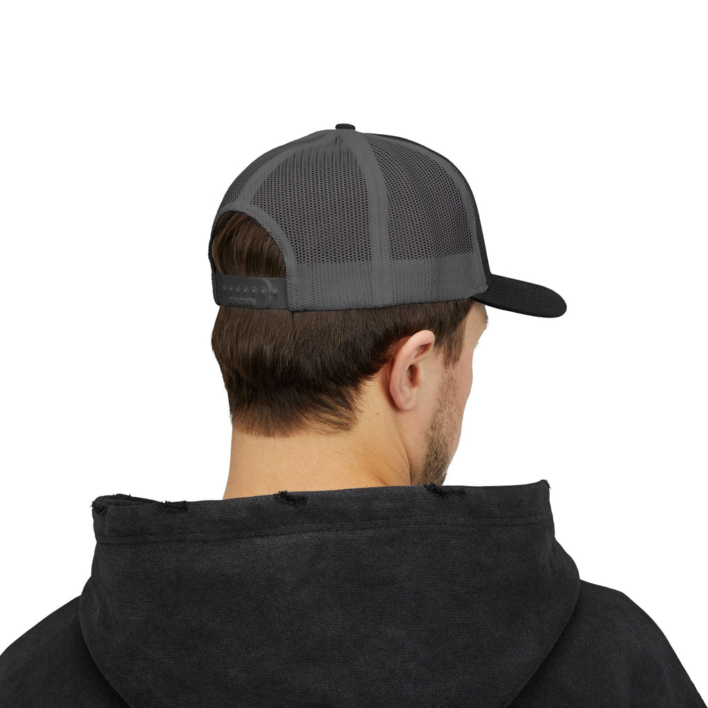 Trucker Cap — Retro Yellow Circle Badge Logo Snapback