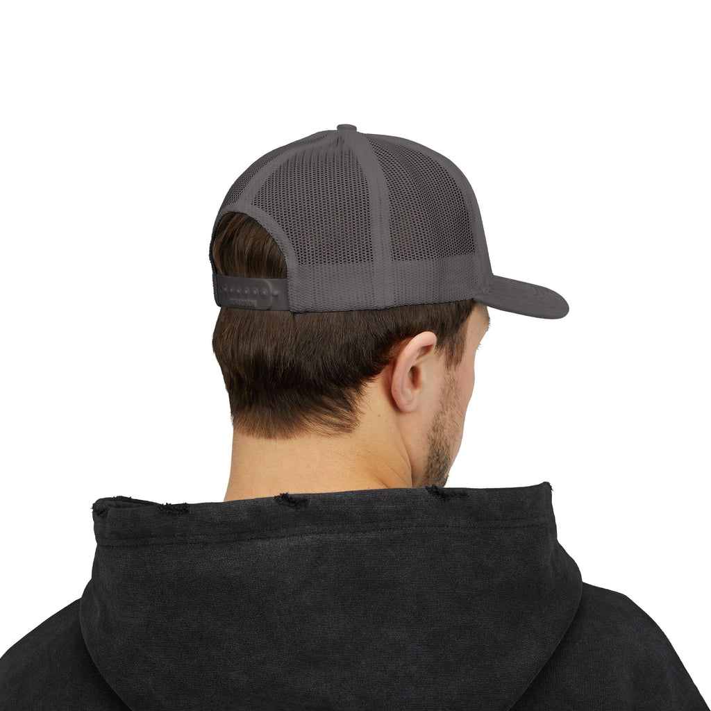 Trucker Cap — Retro Yellow Circle Badge Logo Snapback