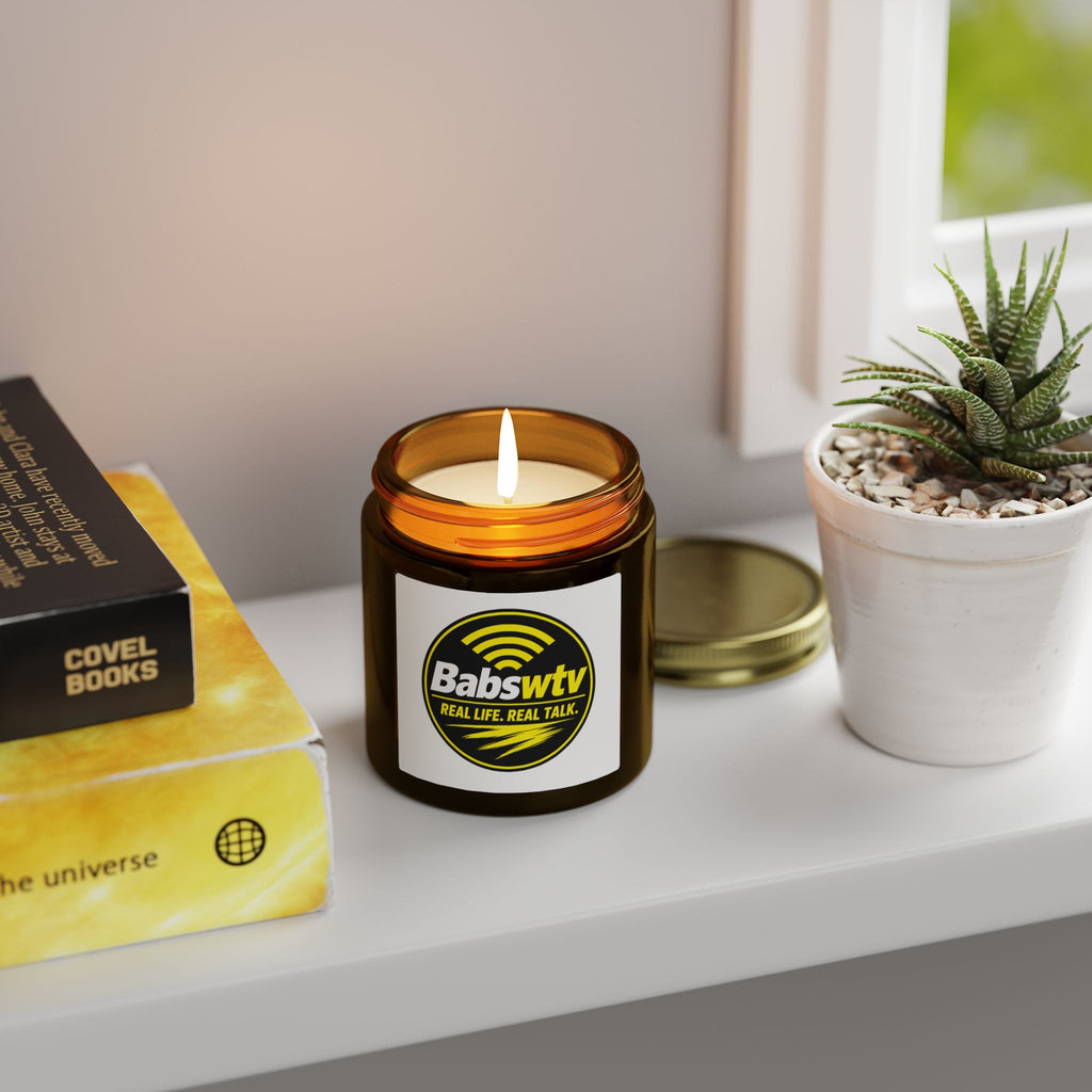 Coconut Apricot Scented Candle (4oz/9oz) — BabsWTV 'Real Life, Real Talk' Jar Candle