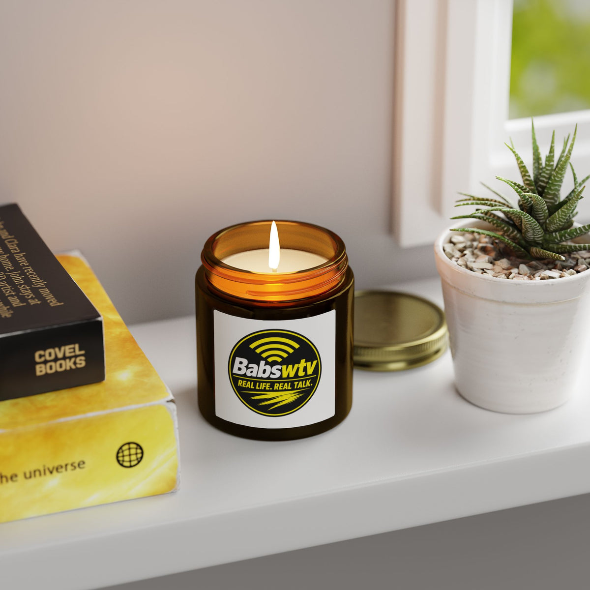 Coconut Apricot Scented Candle (4oz/9oz) — BabsWTV 'Real Life, Real Talk' Jar Candle