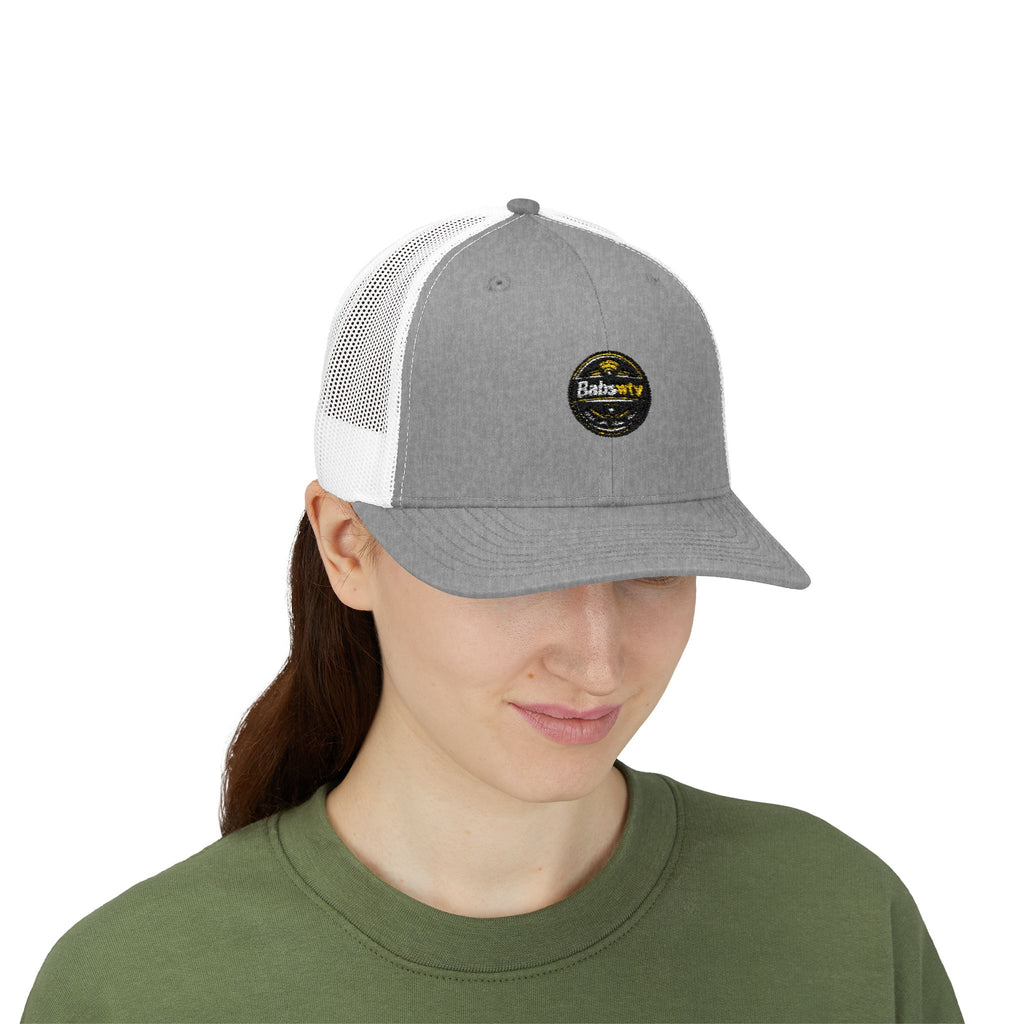 Trucker Cap — Retro Yellow Circle Badge Logo Snapback