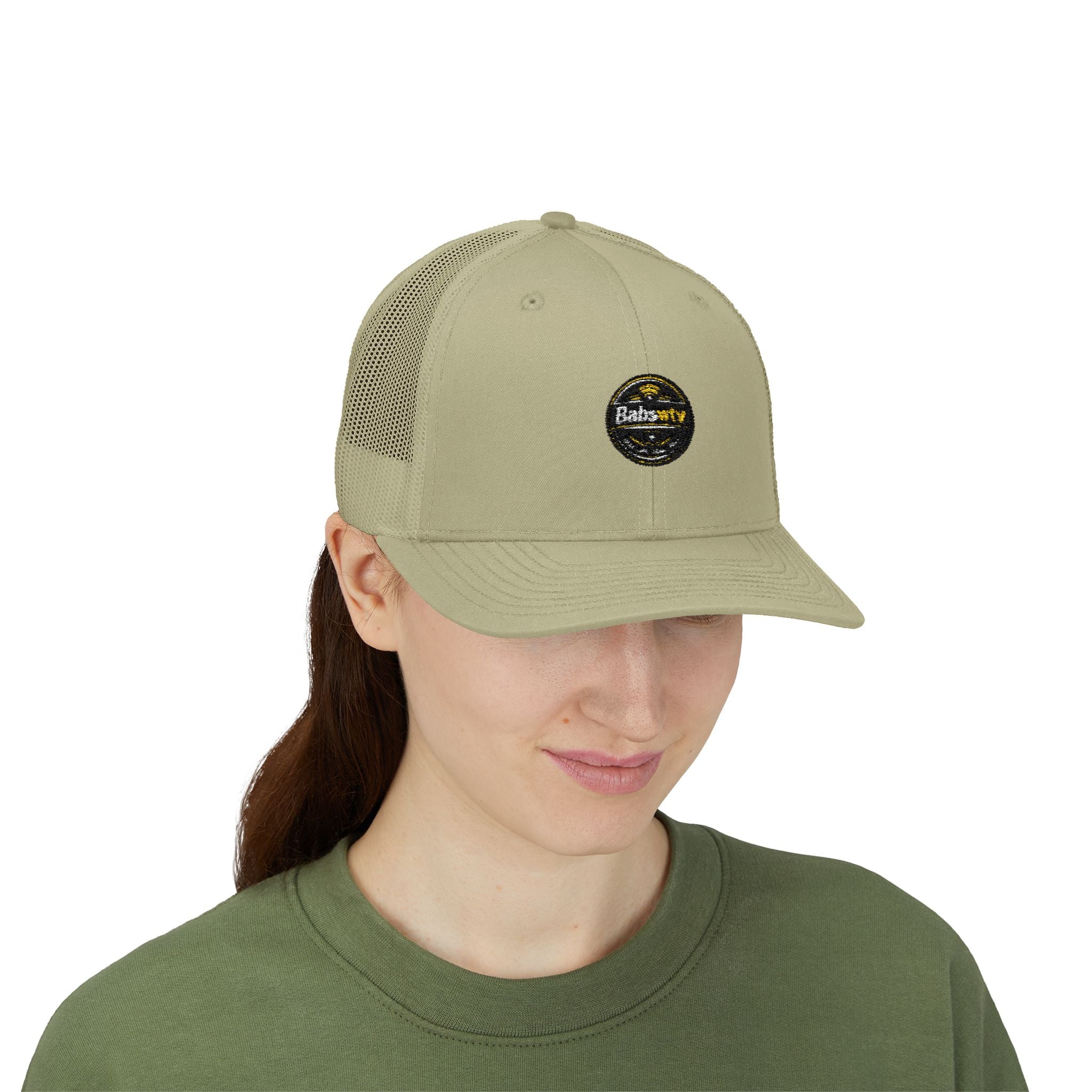 Trucker Cap — Retro Yellow Circle Badge Logo Snapback