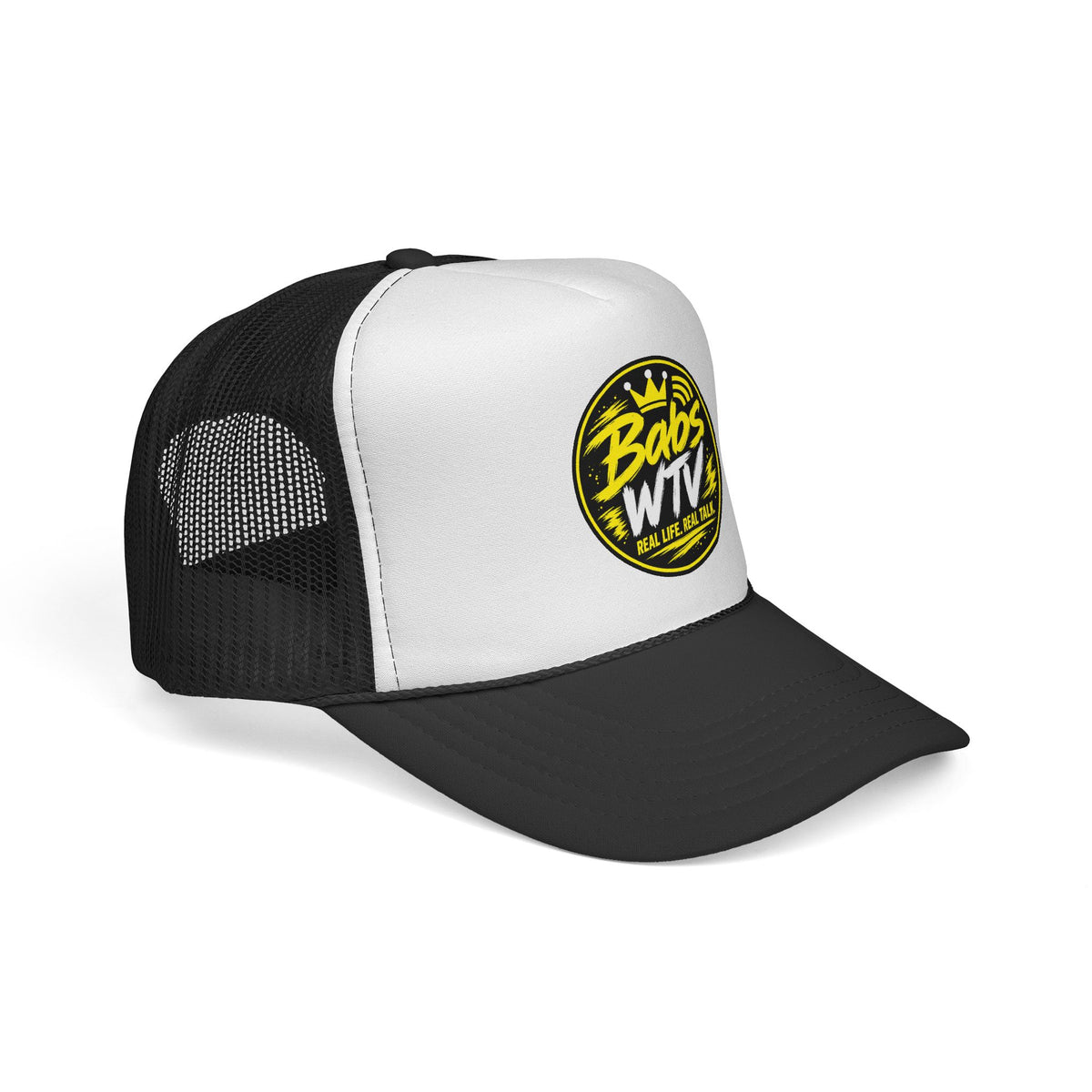 Babs WTV Trucker Cap – Retro Yellow Logo Mesh Baseball Hat