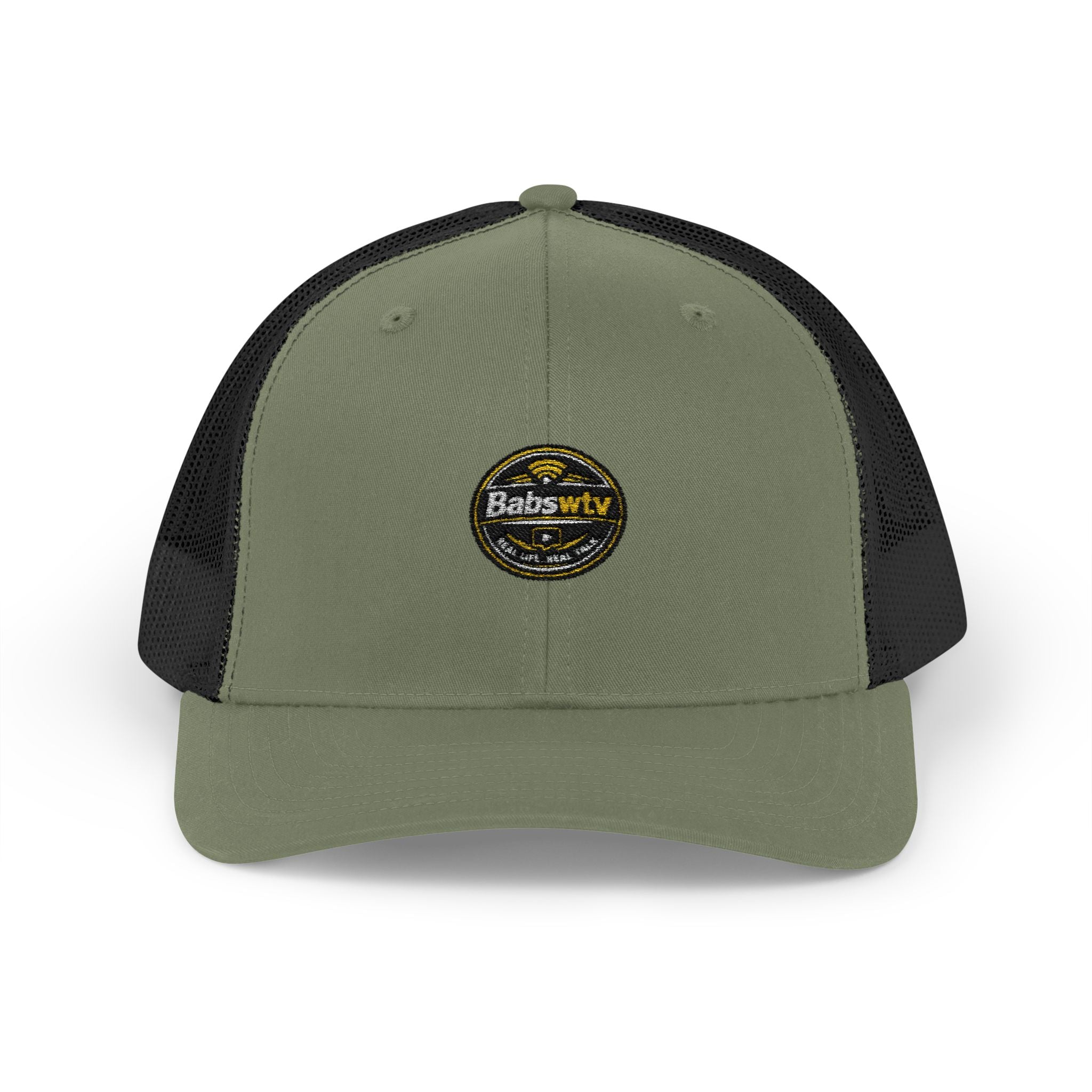 Trucker Cap — Retro Yellow Circle Badge Logo Snapback