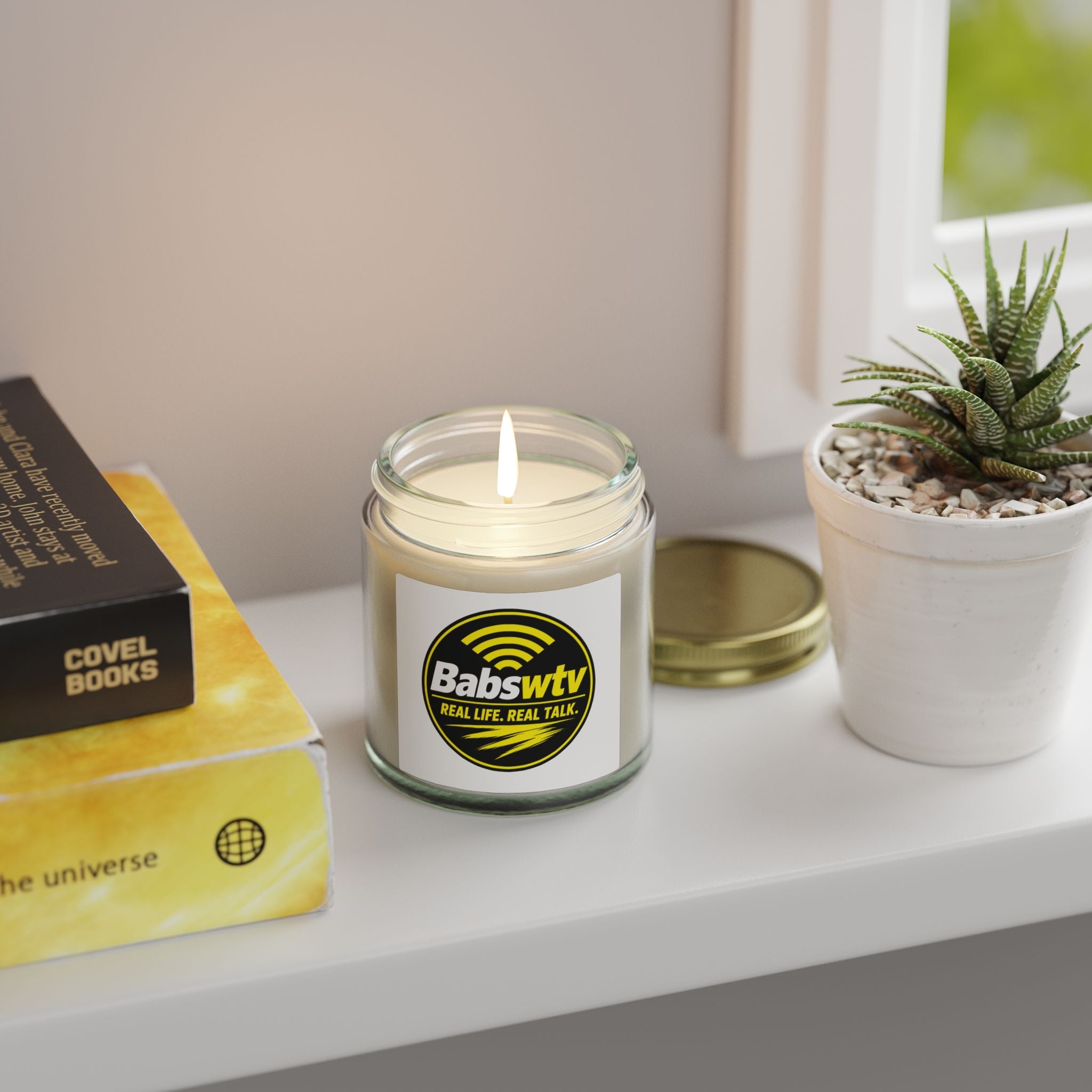 Coconut Apricot Scented Candle (4oz/9oz) — BabsWTV 'Real Life, Real Talk' Jar Candle
