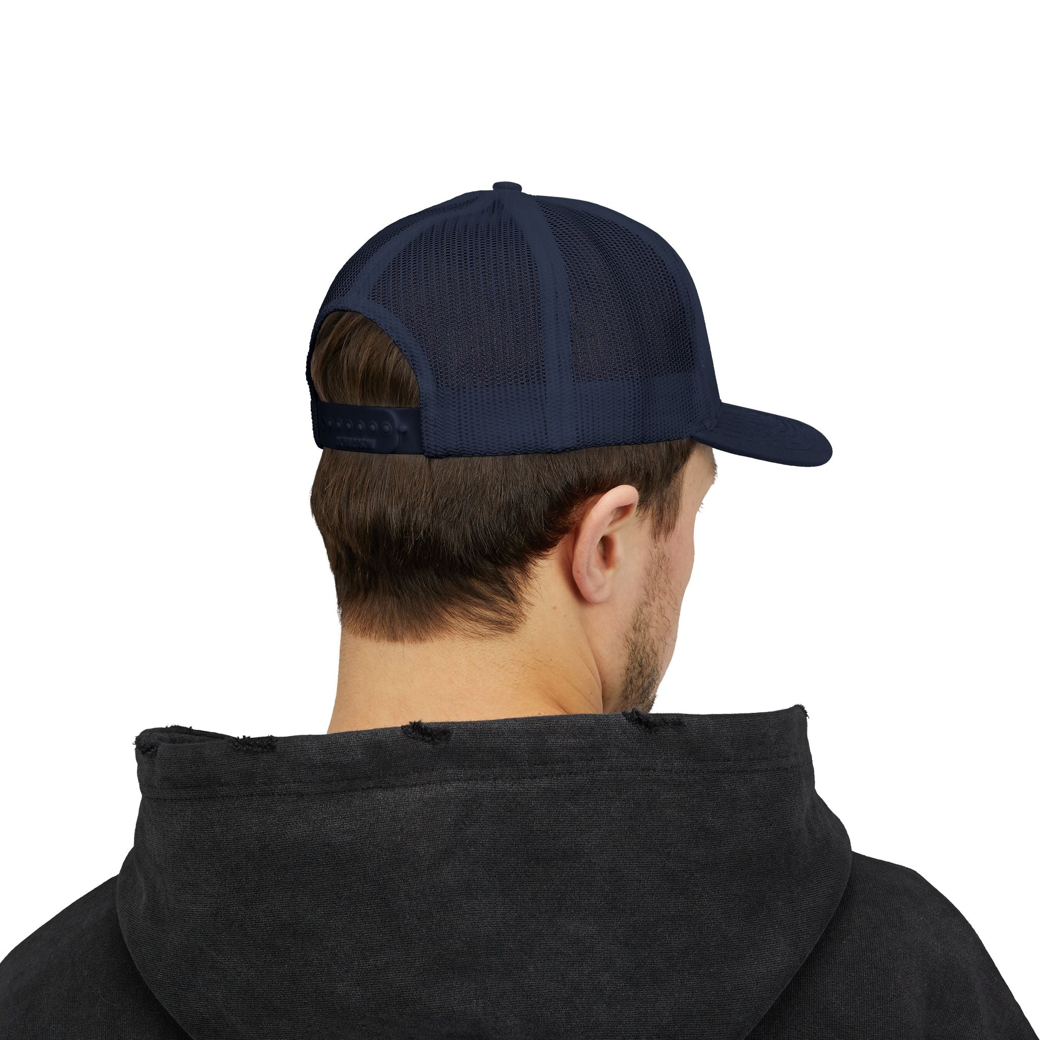 Trucker Cap — Retro Yellow Circle Badge Logo Snapback