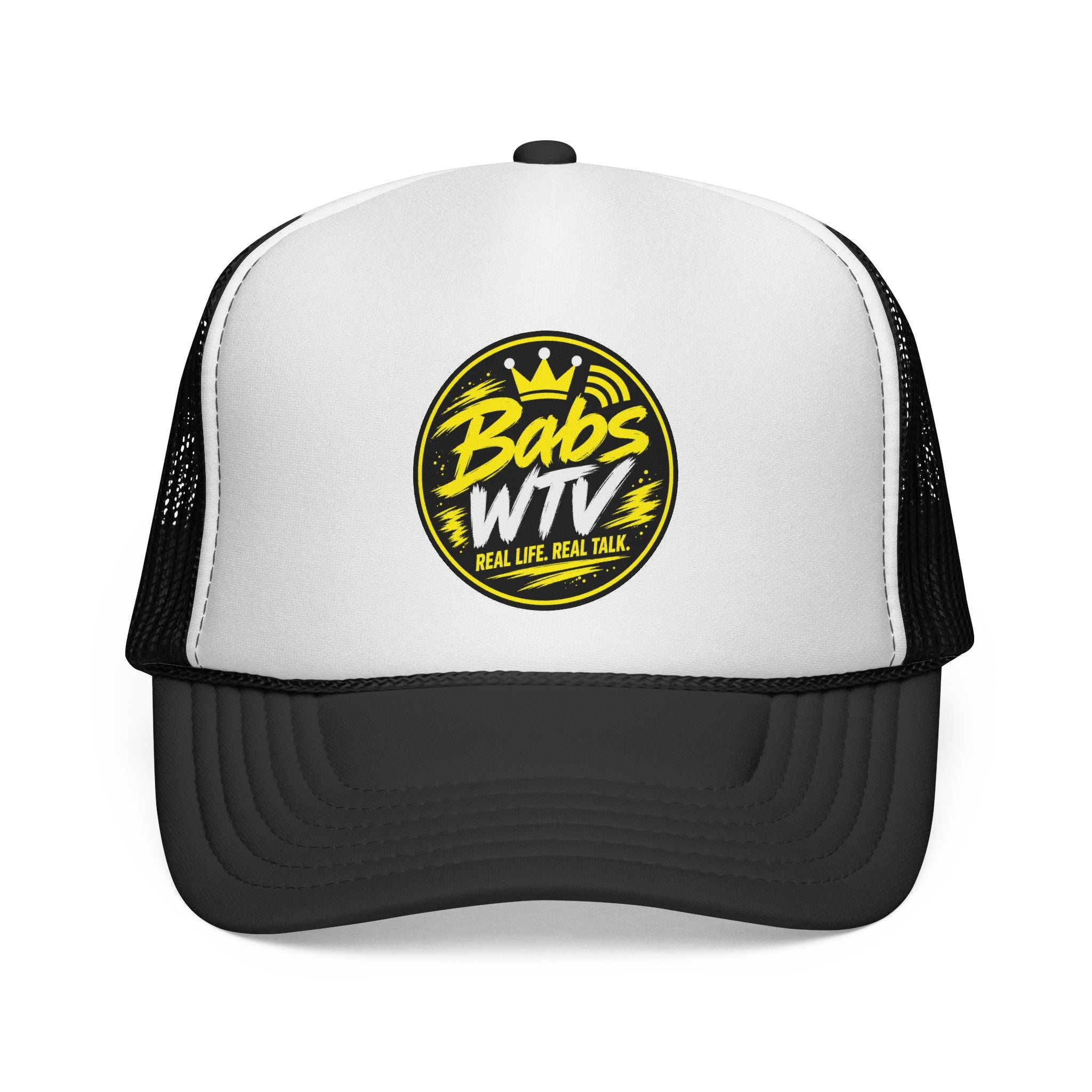 Babs WTV Trucker Cap – Retro Yellow Logo Mesh Baseball Hat
