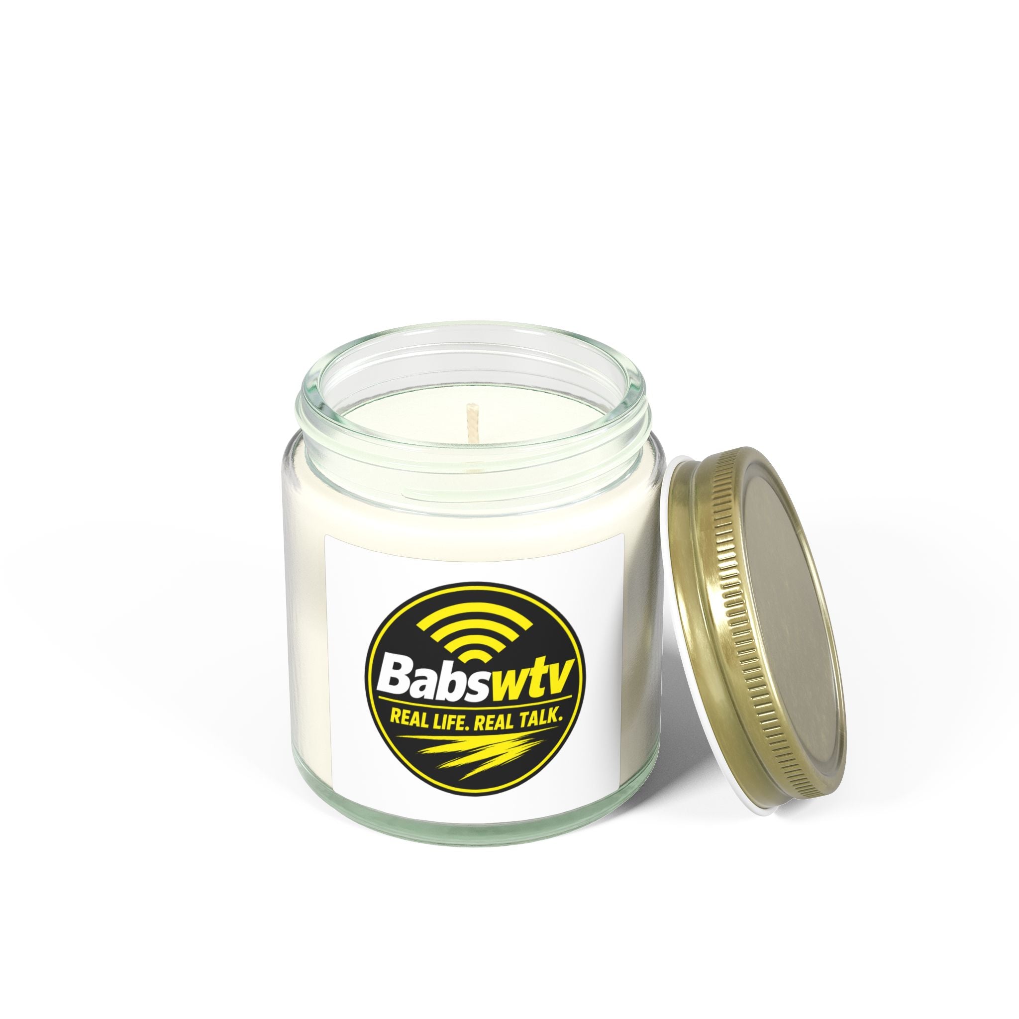 Coconut Apricot Scented Candle (4oz/9oz) — BabsWTV 'Real Life, Real Talk' Jar Candle