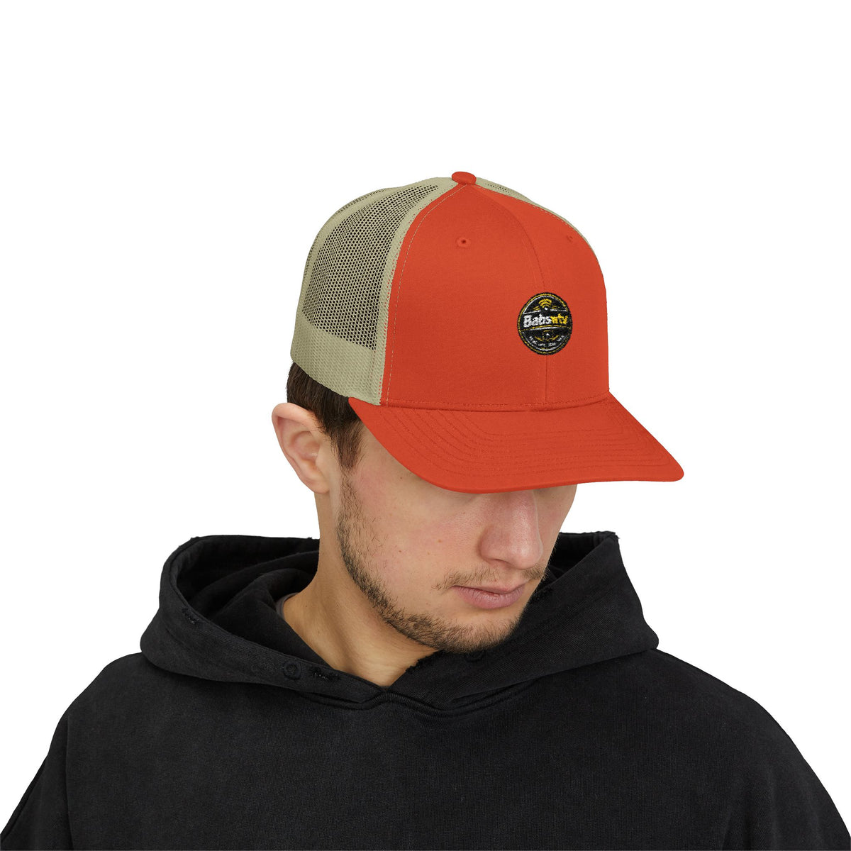 Trucker Cap — Retro Yellow Circle Badge Logo Snapback