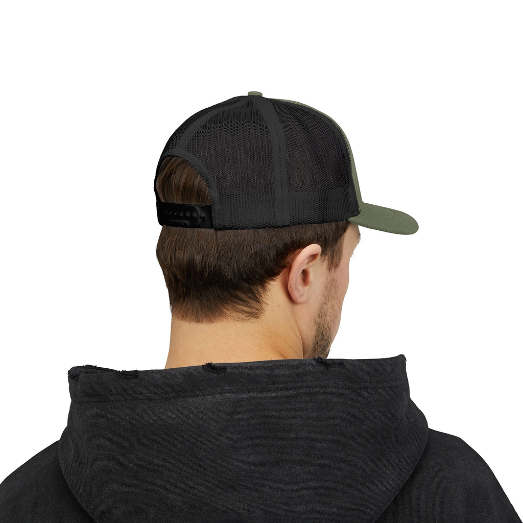Trucker Cap — Retro Yellow Circle Badge Logo Snapback