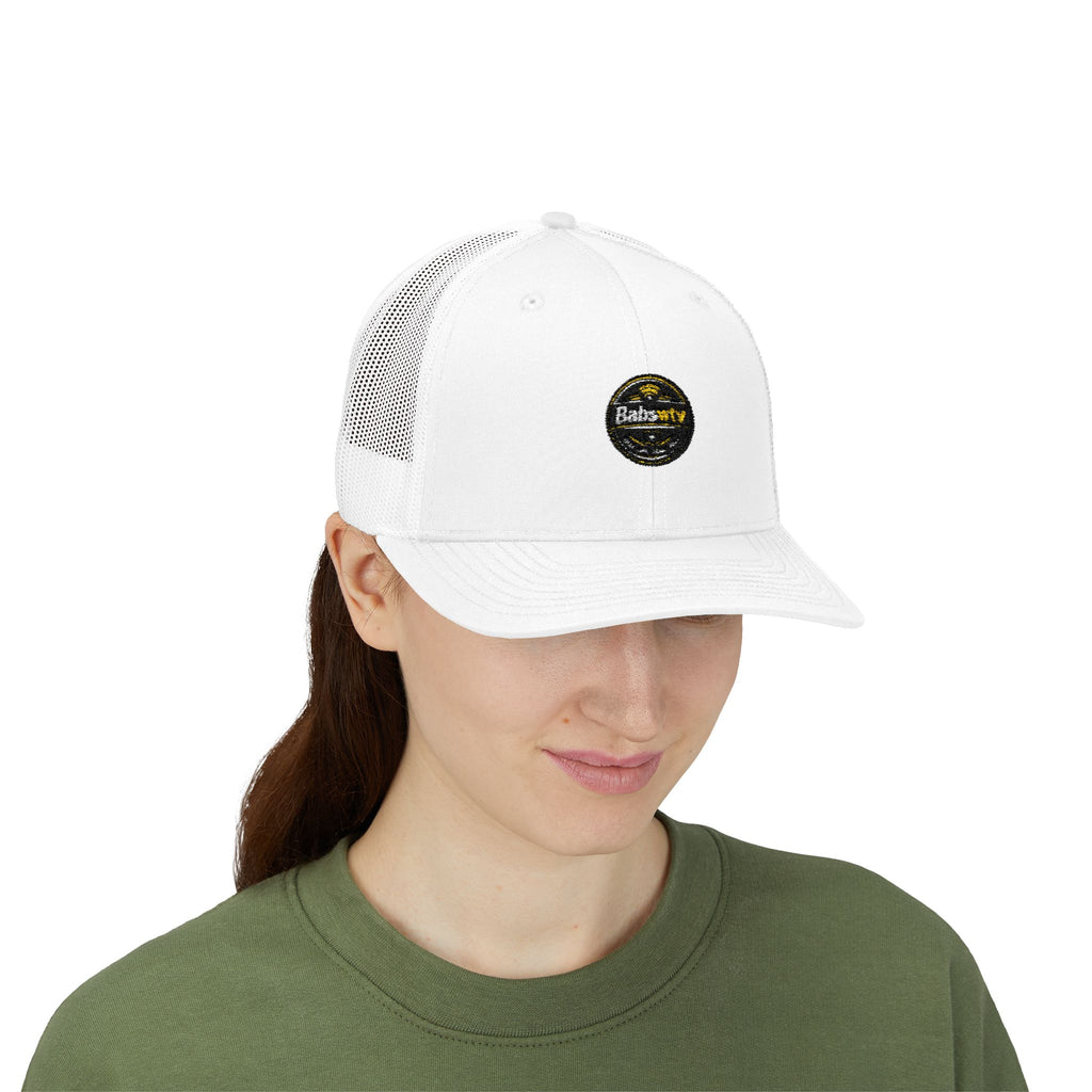 Trucker Cap — Retro Yellow Circle Badge Logo Snapback