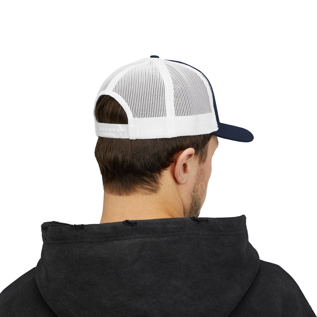 Trucker Cap — Retro Yellow Circle Badge Logo Snapback