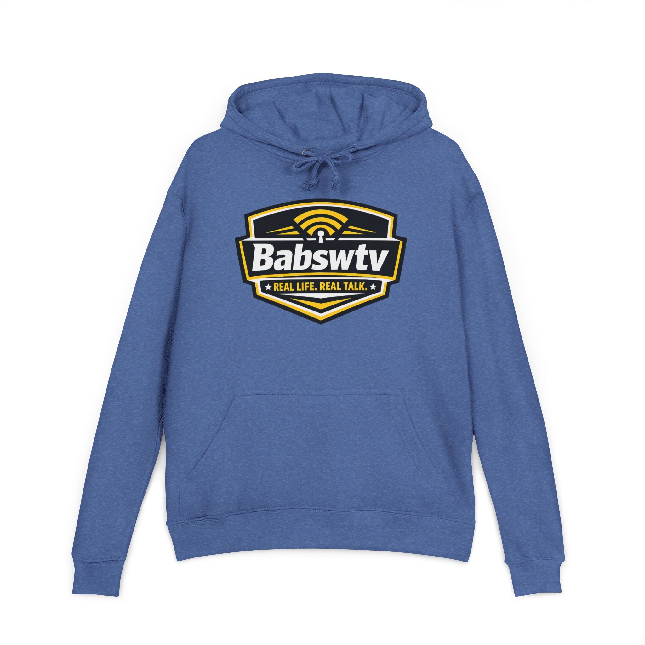 BABSWTV French Terry Hoodie front and logo detail