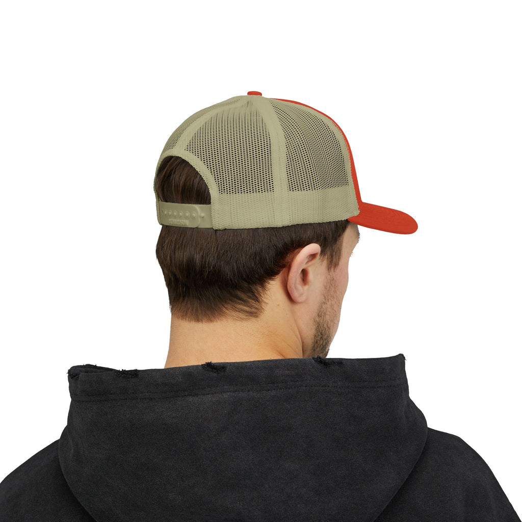Trucker Cap — Retro Yellow Circle Badge Logo Snapback