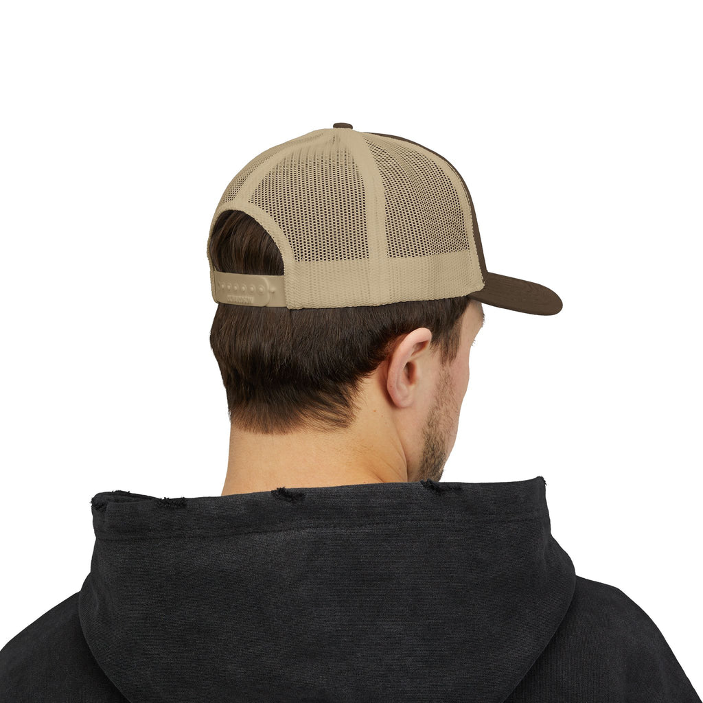Trucker Cap — Retro Yellow Circle Badge Logo Snapback