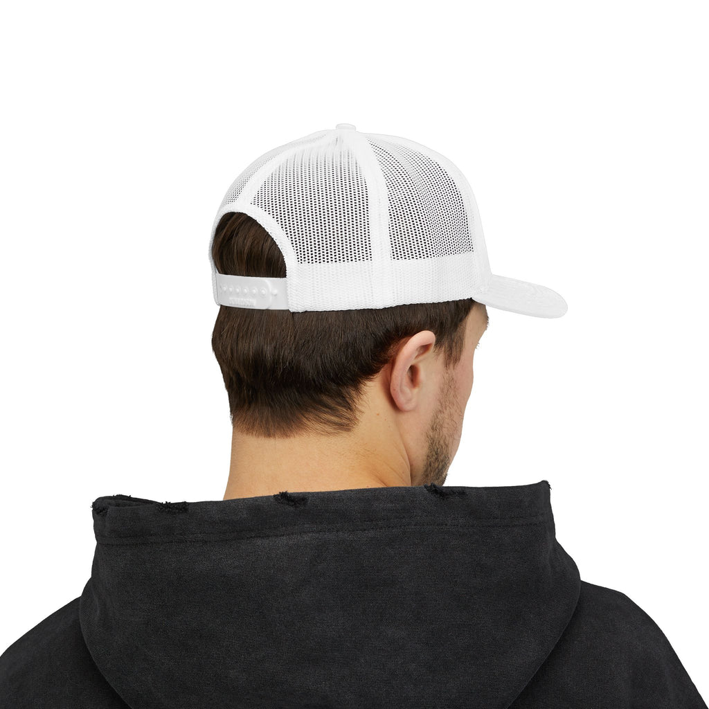 Trucker Cap — Retro Yellow Circle Badge Logo Snapback