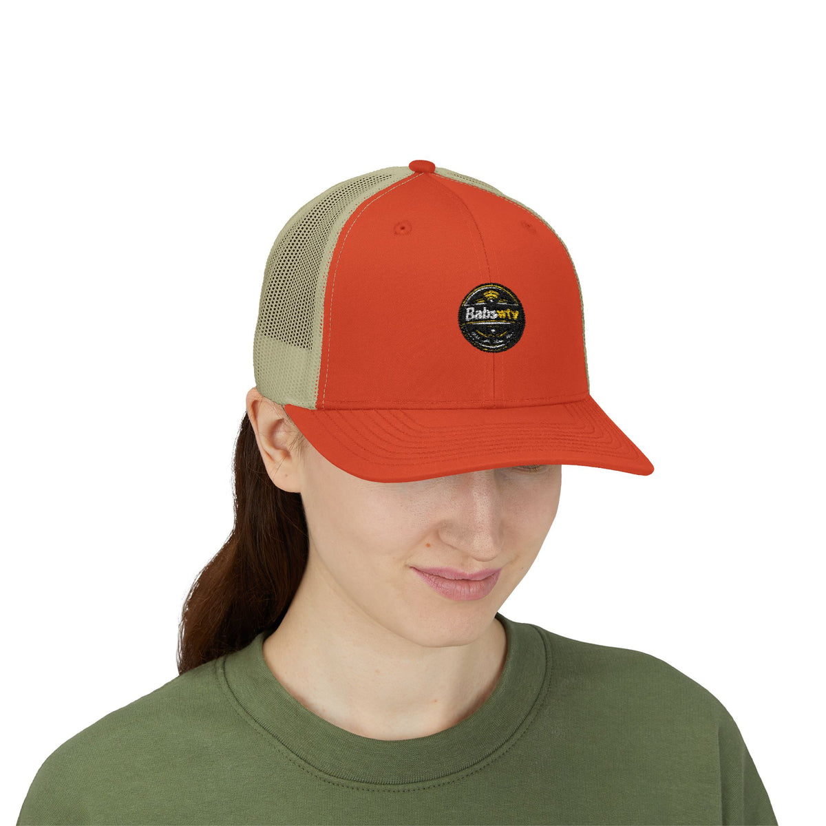 Trucker Cap — Retro Yellow Circle Badge Logo Snapback