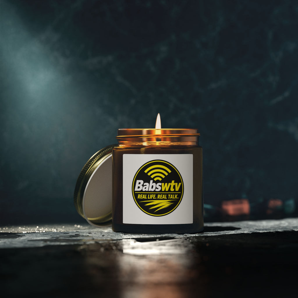 Coconut Apricot Scented Candle (4oz/9oz) — BabsWTV 'Real Life, Real Talk' Jar Candle